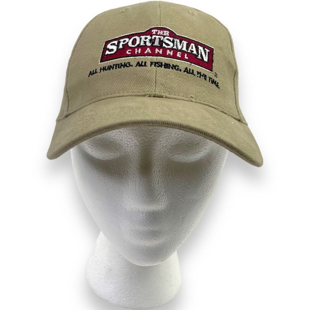 Sportsman Channel Trucker Hat‎ Beige Embroidered Adjustable Hunting Fishing Cap